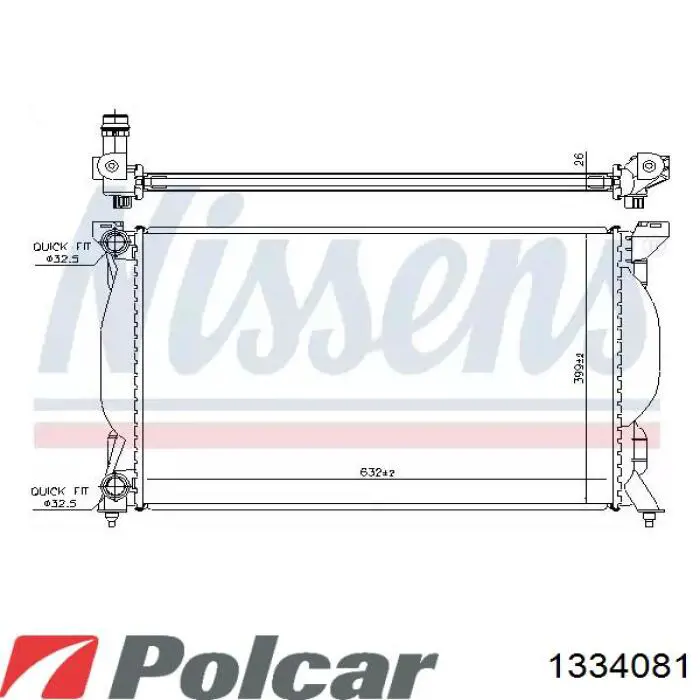 Радіатор основний Polcar 1334081 ціна, від 71.79 USD