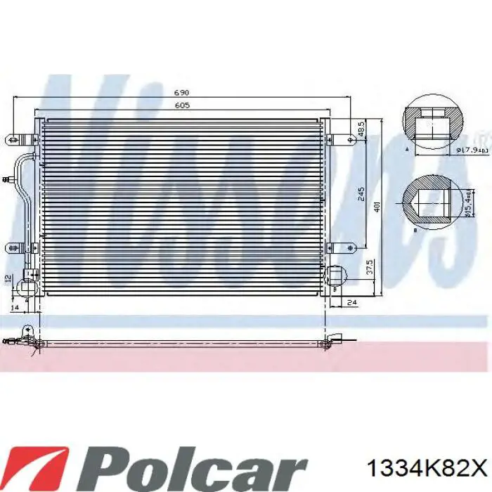 1334K82X Polcar радіатор кондиціонера
