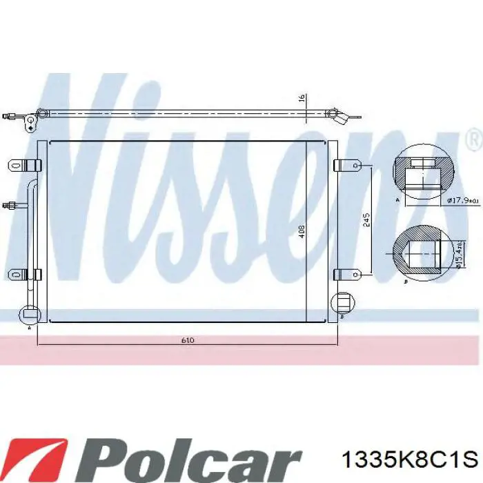 Конденсатор кондиціонера Polcar 1335K8C1S ціна, від 60.07 USD