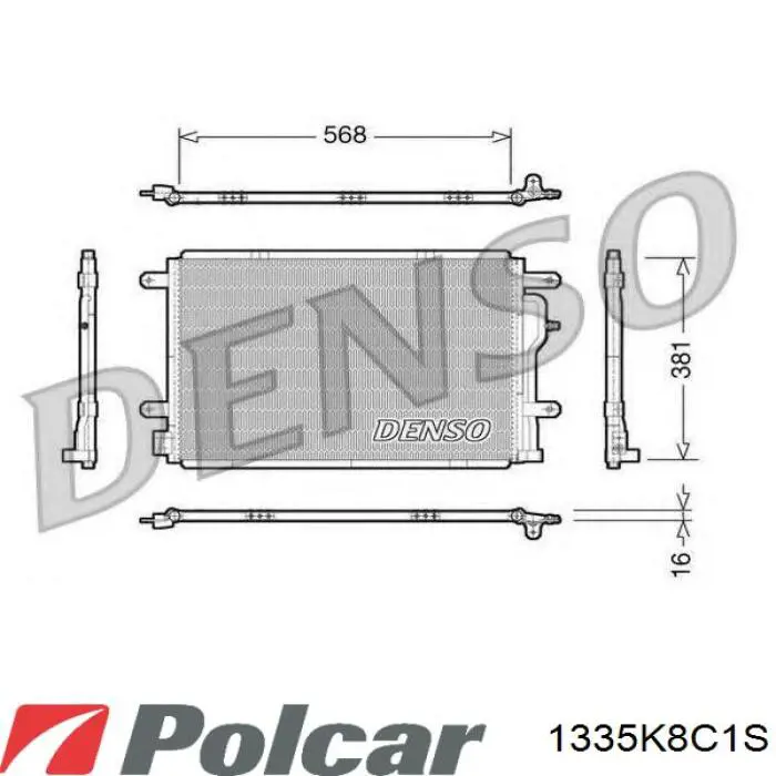 Радіатор кондиціонера 1335K8C1S Polcar