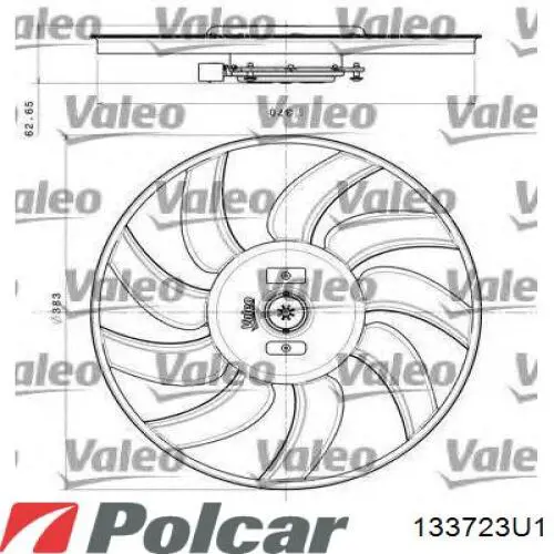 Вентилятор системи охолодження лівий Polcar 133723U1 ціна, від 48.95 USD
