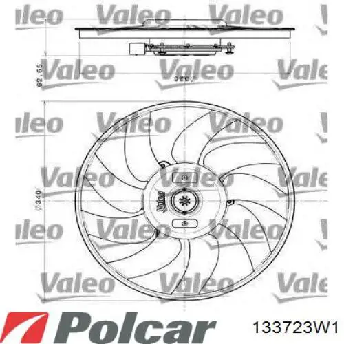 Купити 133723W1 Polcar Дифузор вентилятора