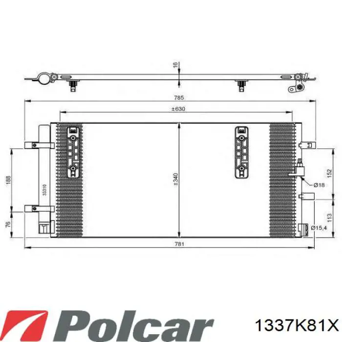1337K81X Polcar радіатор кондиціонера
