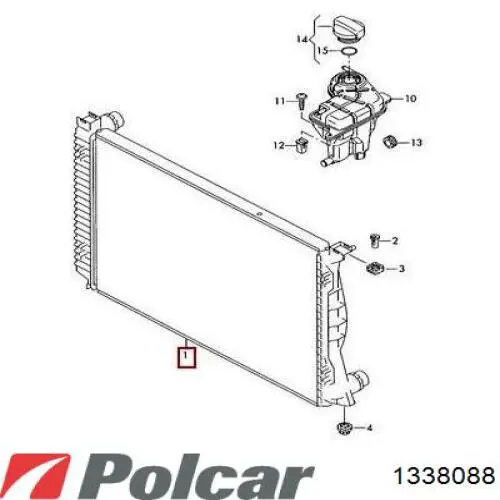 1338088 Polcar Радіатор охолодження двигуна