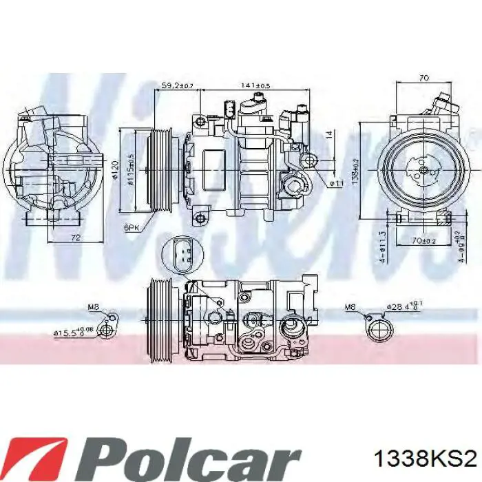 Компресор кондиціонера 1338KS2 Polcar