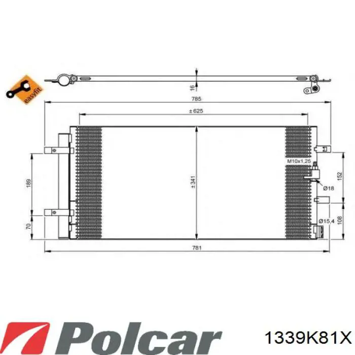 1339K81X Polcar радіатор кондиціонера