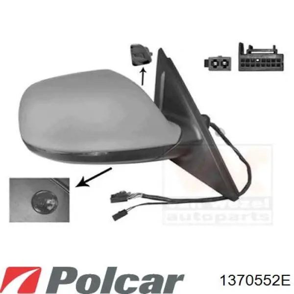 1370552E Polcar Дзеркальний елемент правий