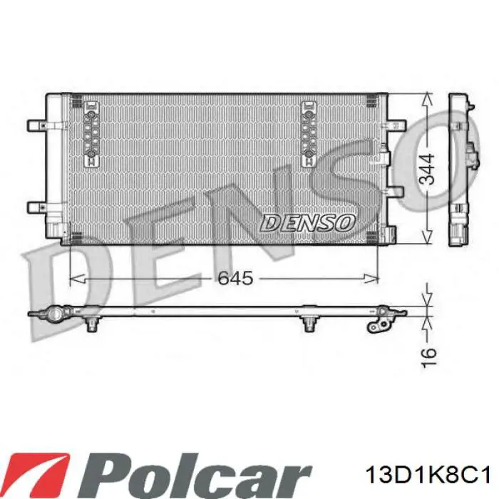 13D1K8C1 Polcar радіатор кондиціонера