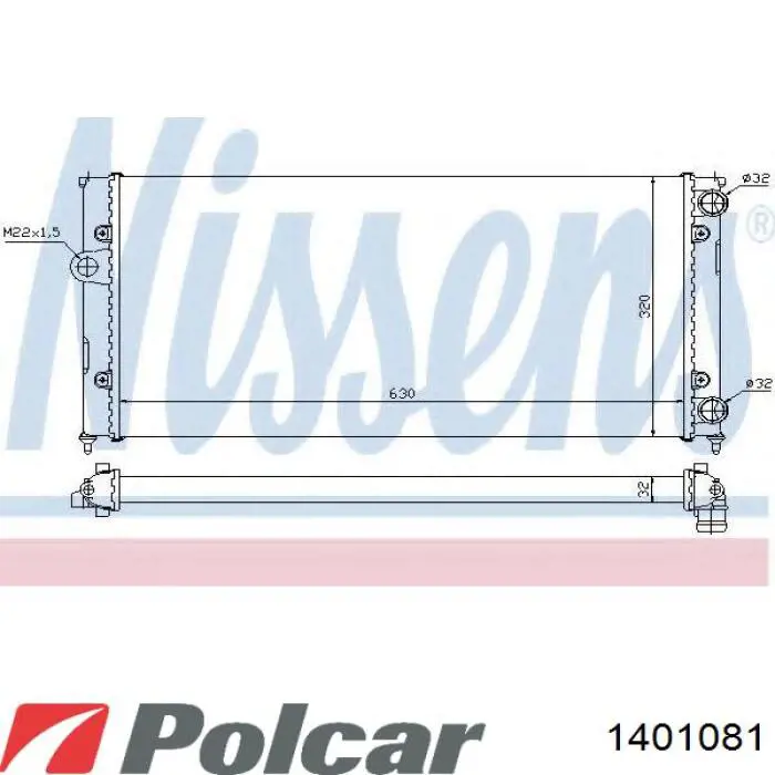 1401081 Polcar радіатор охолодження двигуна