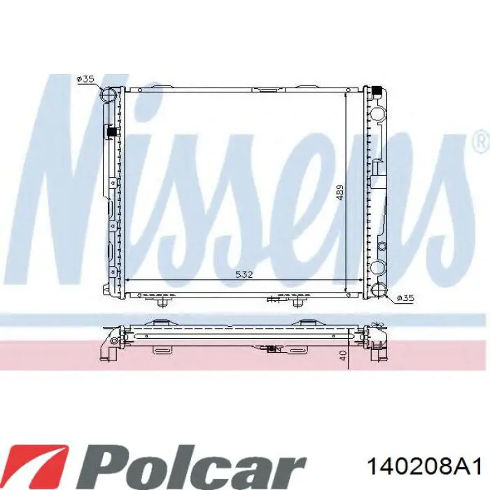 Купити 140208A1 Polcar Радіатор двигуна