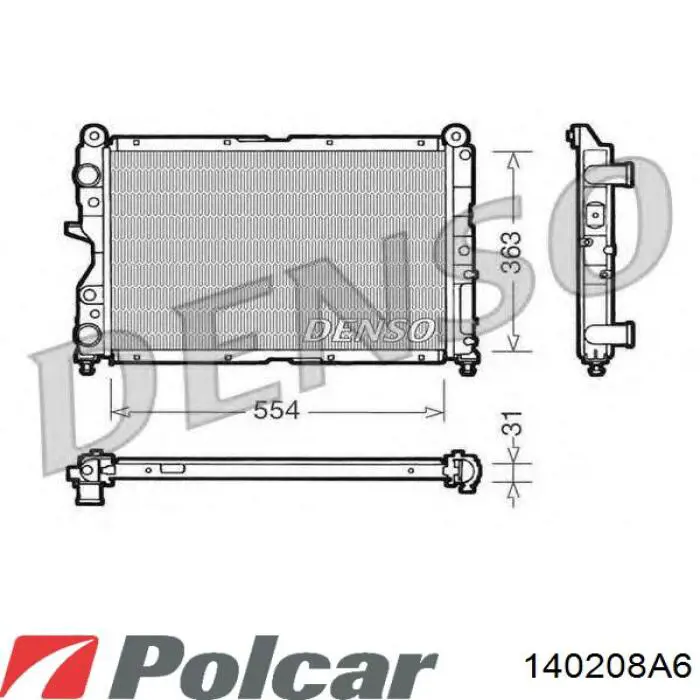 Радіатор охолодження двигуна 140208A6 Polcar