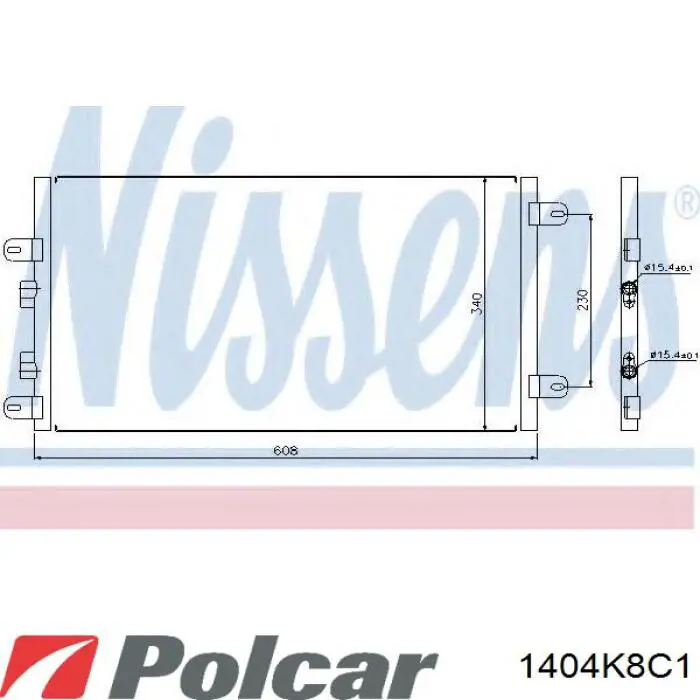 Конденсатор кондиціонера Polcar 1404K8C1 ціна, від 61.93 USD