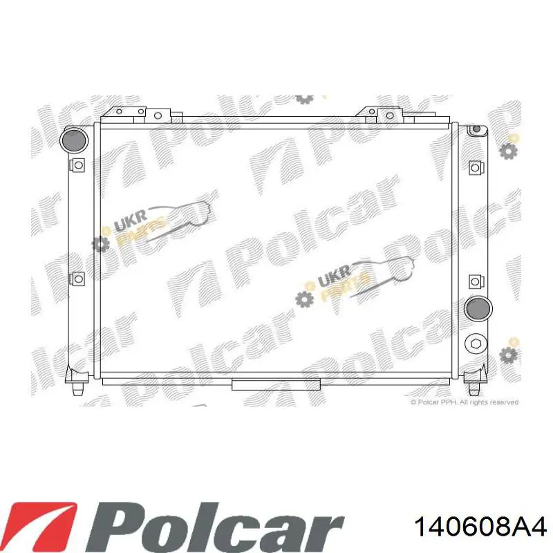Радіатор основний Polcar 140608A4 ціна, від 73.00 USD