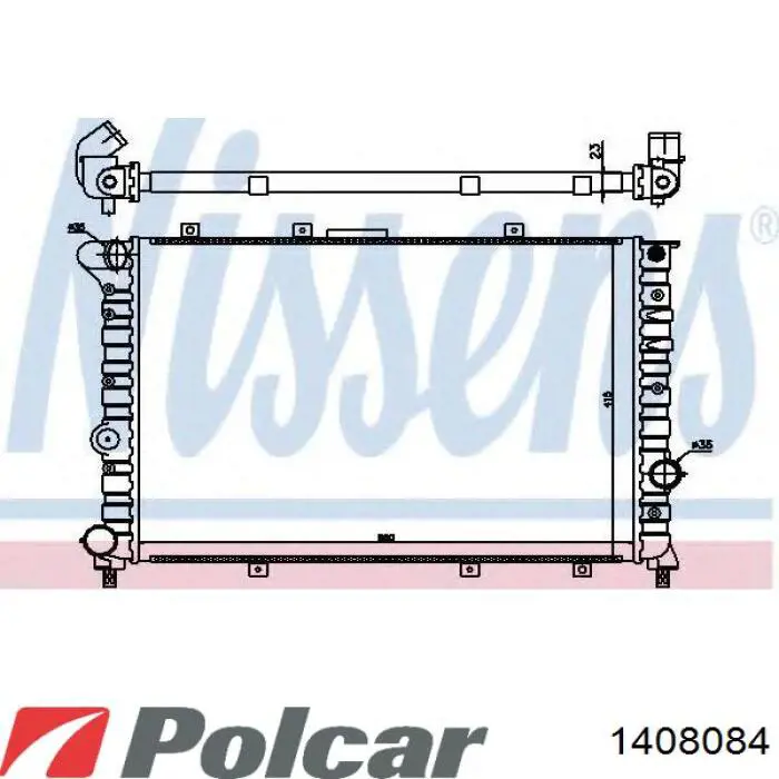 Радіатор охолодження двигуна 1408084 Polcar