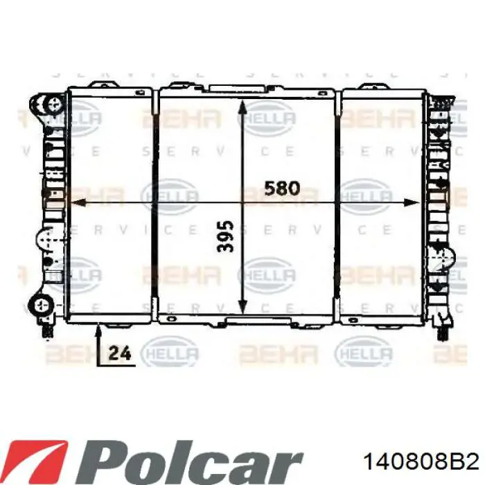 140808B2 Polcar Радіатор охолодження двигуна