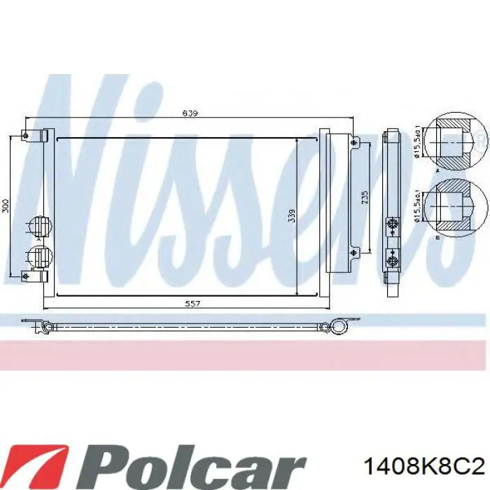 1408K8C2 Polcar радіатор кондиціонера