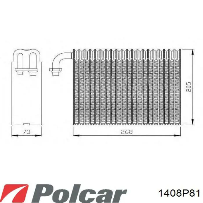1408P81 Polcar радіатор кондиціонера салонний, випарник