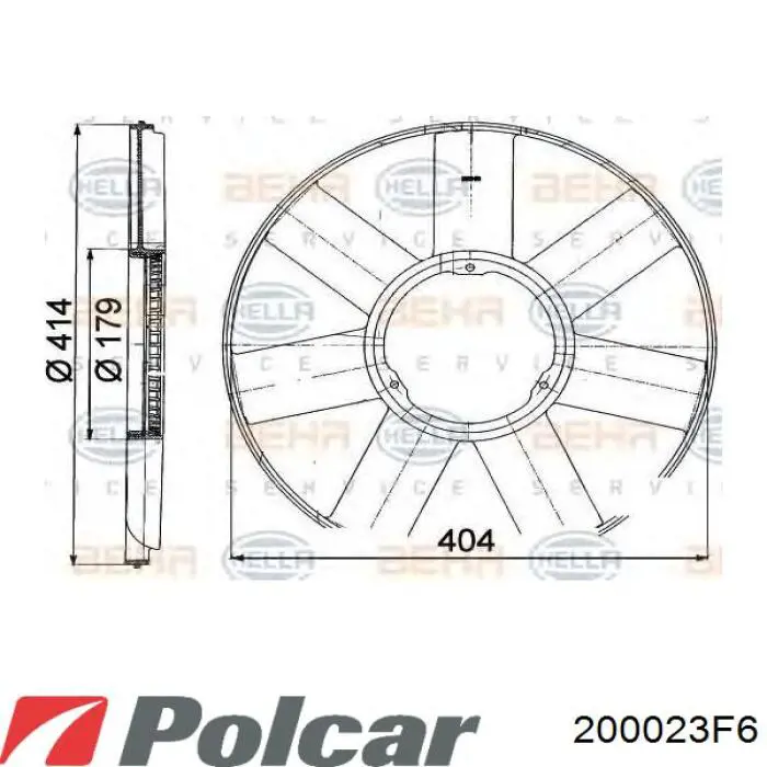 Вискомуфта, вязкостная муфта вентилятора охолодження 200023F6 Polcar