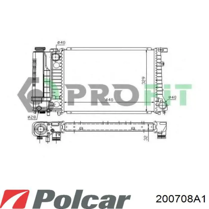 200708A1 Polcar радіатор охолодження двигуна