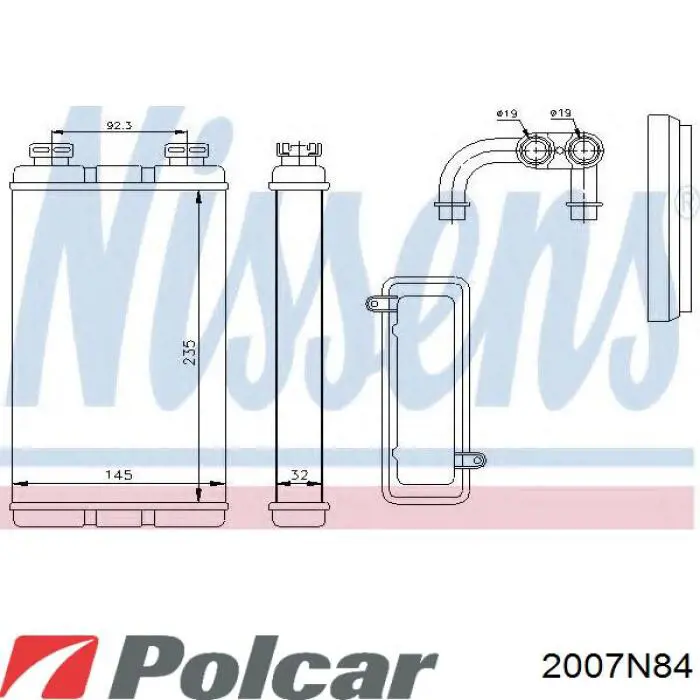 2007N84 Polcar Радіатор опалювача салону