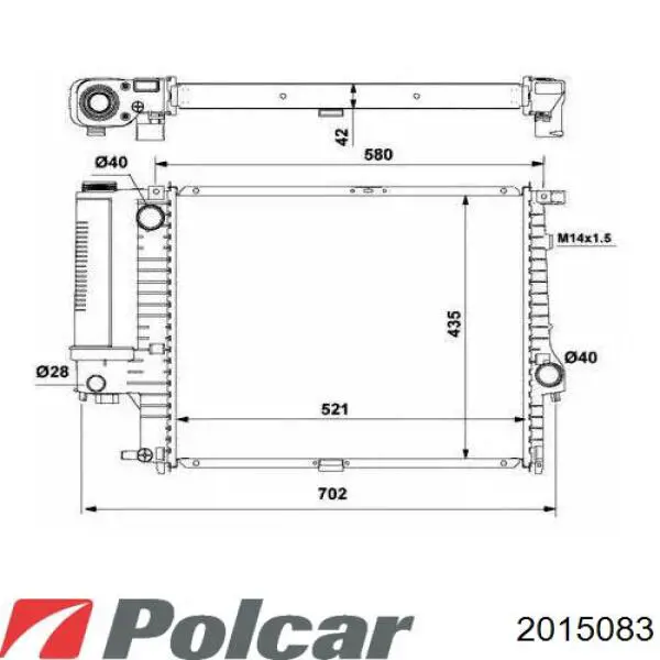 Радіатор основний Polcar 2015083 ціна, від 51.79 USD