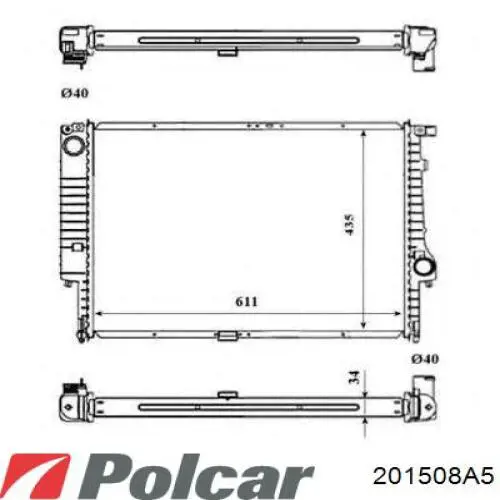 201508A5 Polcar Радіатор охолодження двигуна