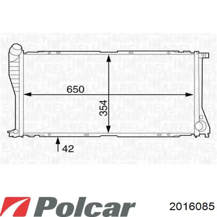 Радіатор основний Polcar 2016085 ціна, від 109.61 USD