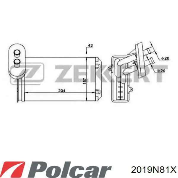 Радіатор пічки (обігрівача) 2019N81X Polcar