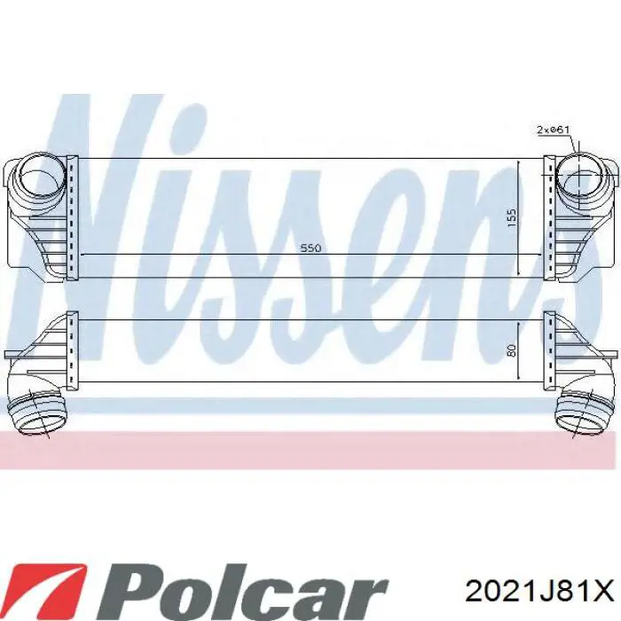 2021J81X Polcar радіатор интеркуллера
