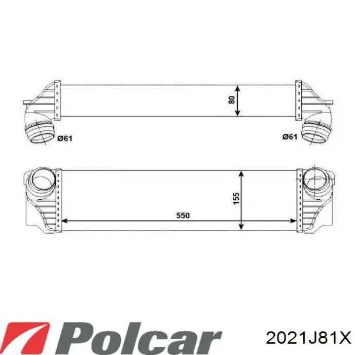 Система охолодження наддувочного повітря Polcar 2021J81X ціна, від 90.51 USD