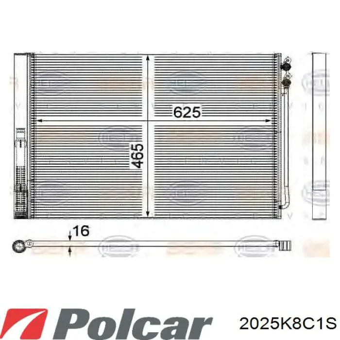 2025K8C1S Polcar радіатор кондиціонера