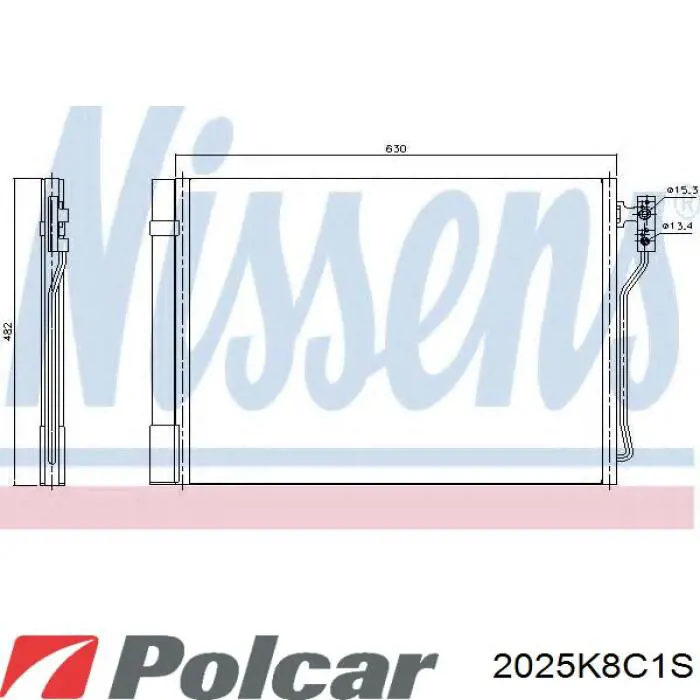 Конденсатор кондиціонера Polcar 2025K8C1S ціна, від 74.73 USD