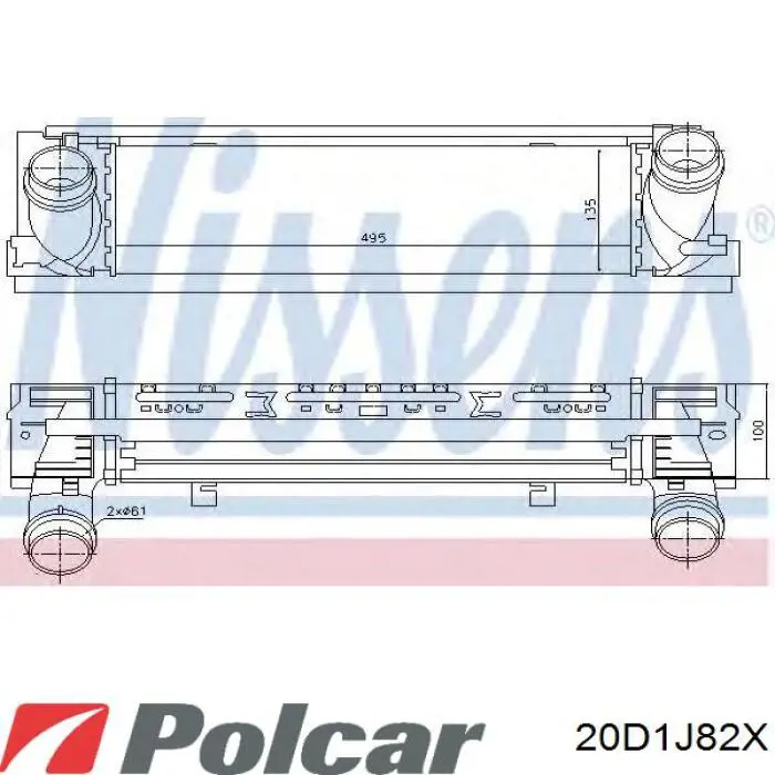 20D1J82X Polcar радіатор интеркуллера