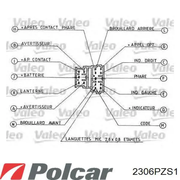 Перемикач підрульовий, лівий 2306PZS1 Polcar