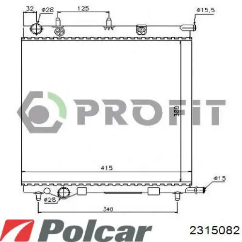 Купити 2315082 Polcar Радіатор двигуна