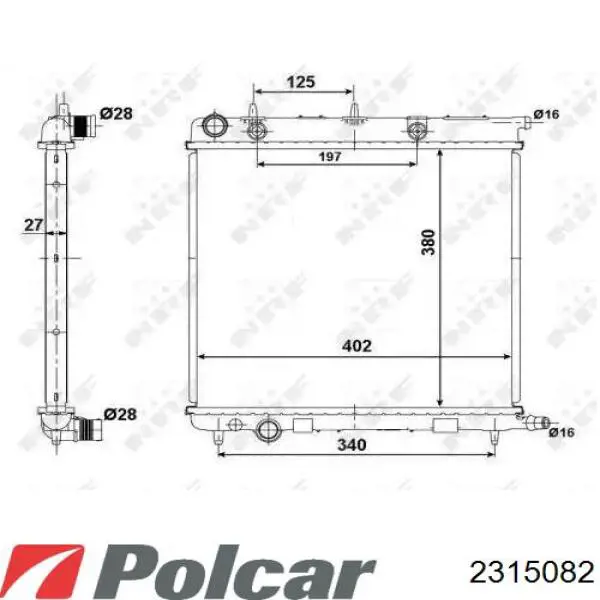2315082 Polcar Радіатор охолодження двигуна