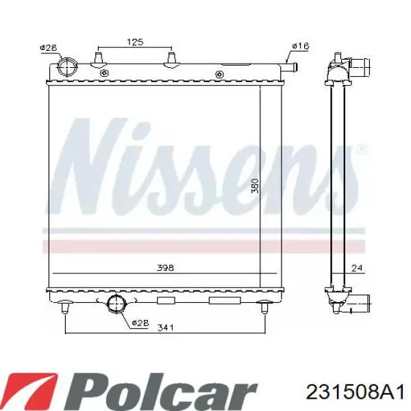 231508A1 Polcar Радіатор охолодження двигуна