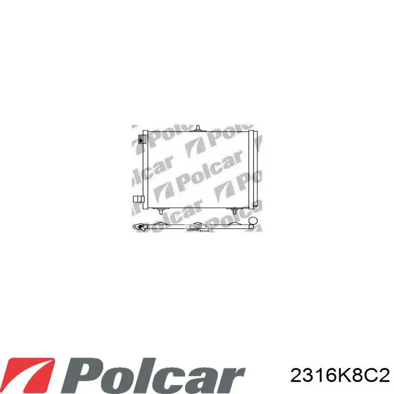 Радіатор кондиціонера 2316K8C2 Polcar