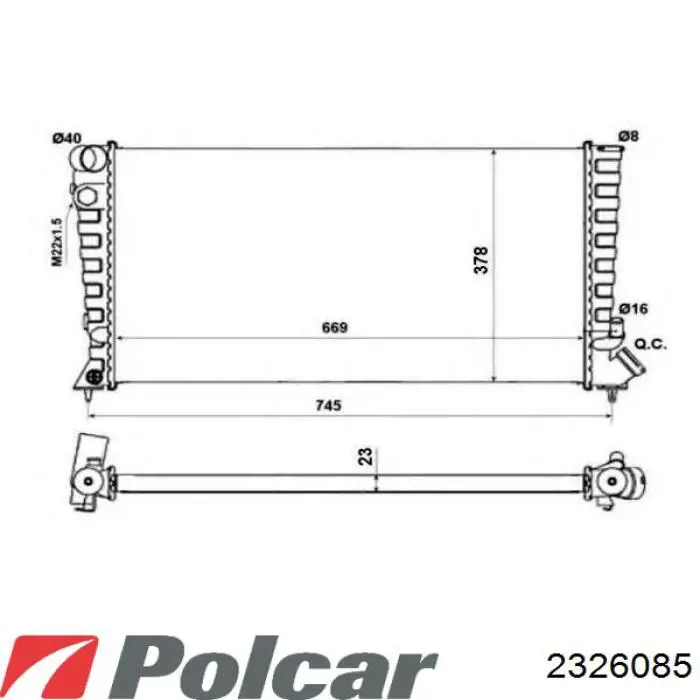 Радіатор 2326085 Polcar