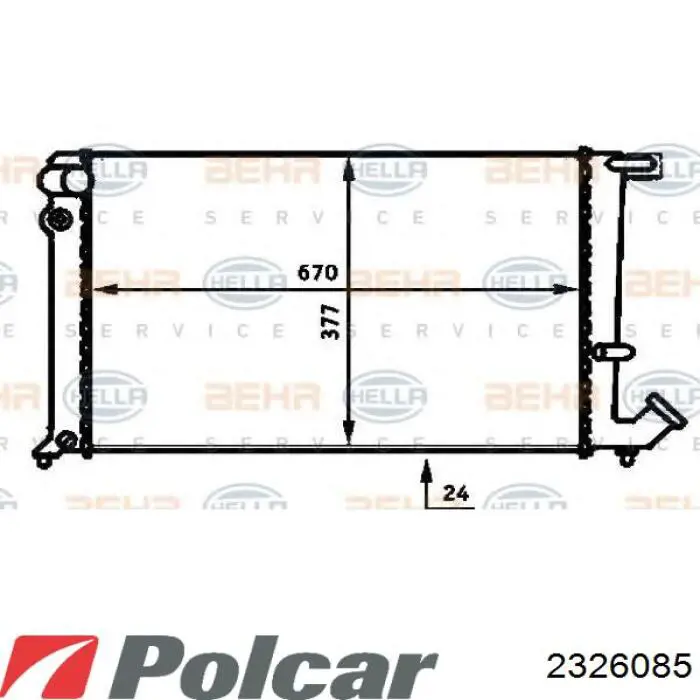 2326085 Polcar Радіатор охолодження двигуна