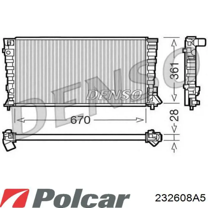 Радіатор 232608A5 Polcar
