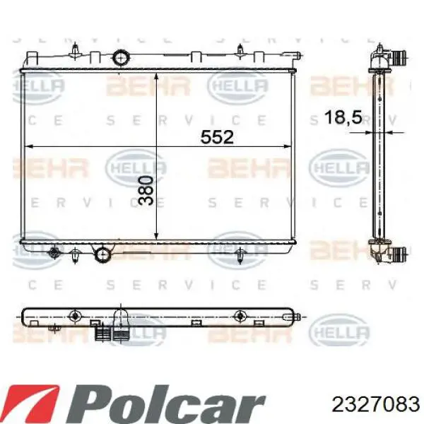 2327083 Polcar Радіатор охолодження двигуна
