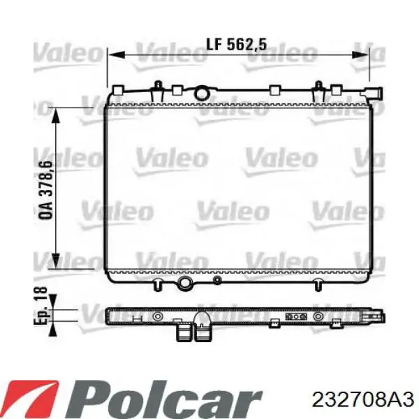 Купити 232708A3 Polcar Радіатор двигуна