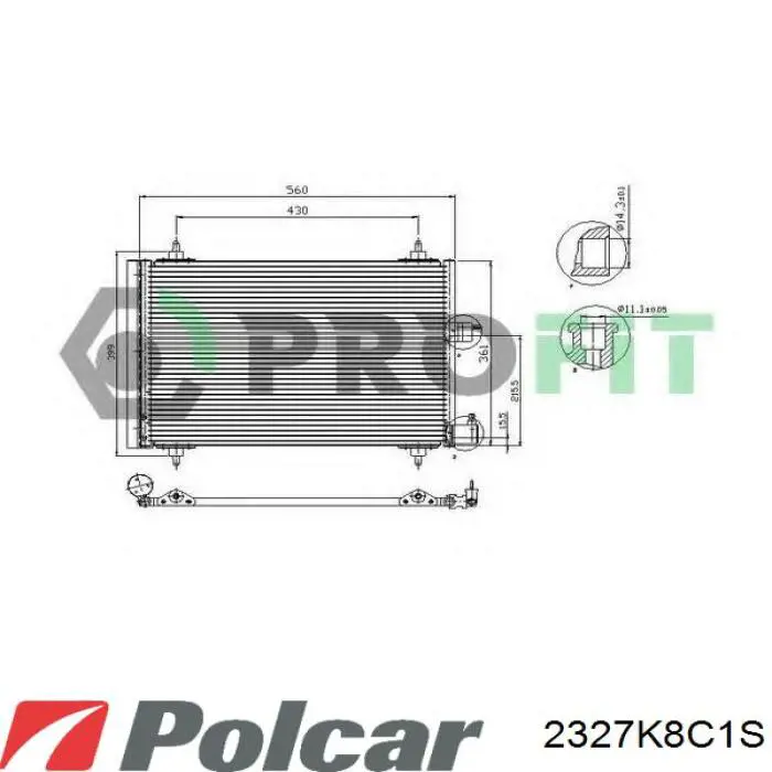 2327K8C1S Polcar радіатор кондиціонера