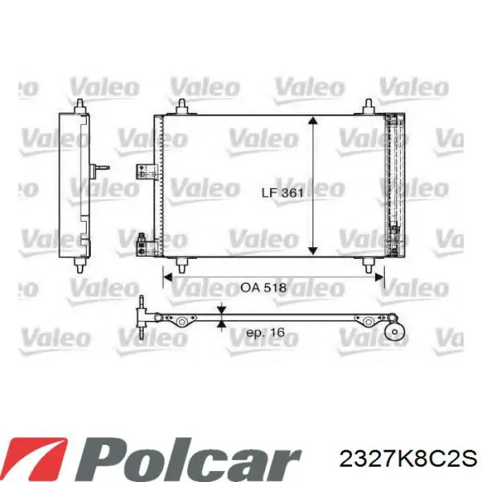 Конденсатор кондиціонера Polcar 2327K8C2S ціна, від 72.86 USD