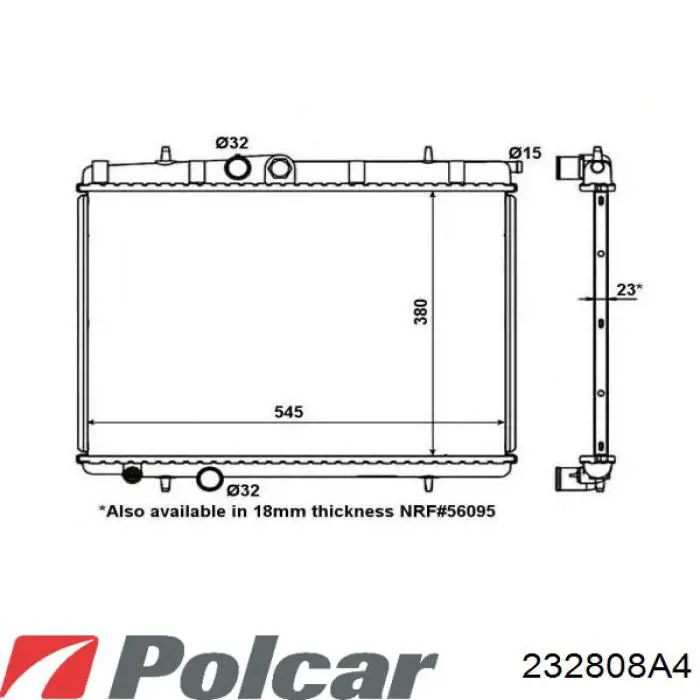2328084 Polcar Радіатор охолодження двигуна