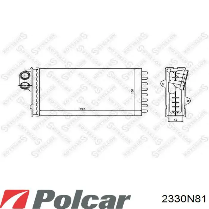 2330N81 Polcar радіатор пічки (обігрівача)