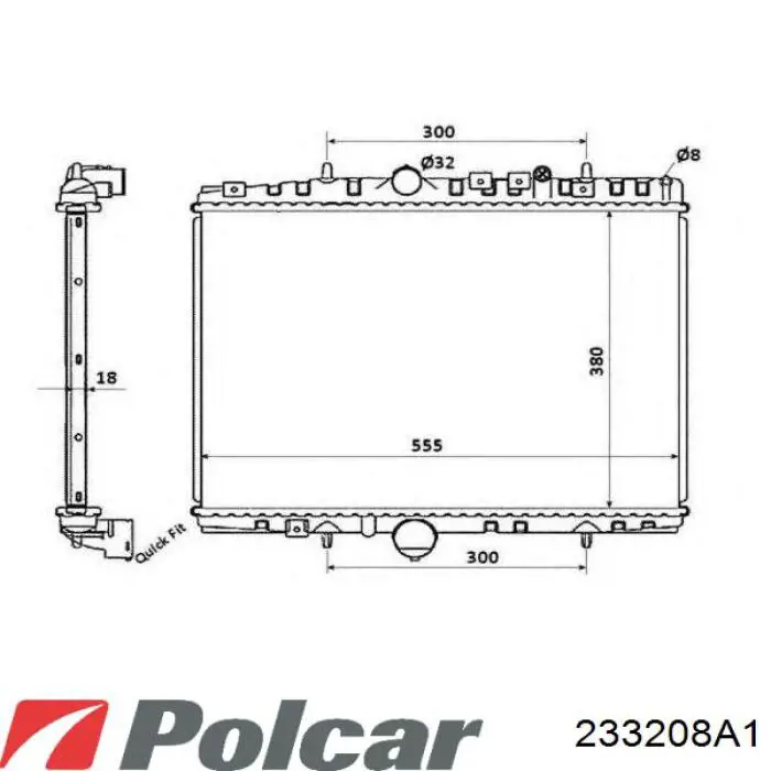 233208A1 Polcar Радіатор охолодження двигуна