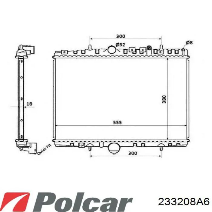 Радіатор 233208A6 Polcar