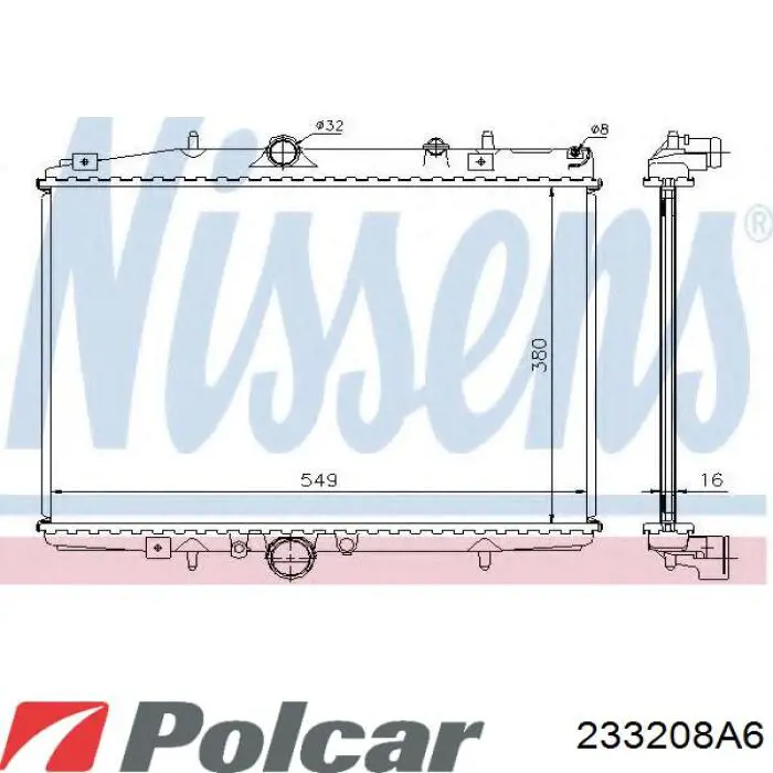 Купити 233208A6 Polcar Радіатор двигуна